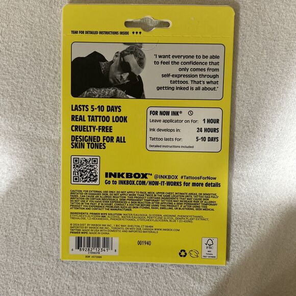 Inkbox Temporary Tattoos, Travis Barker, Barbed Wire Heart, Rose - Picture 2 of 4